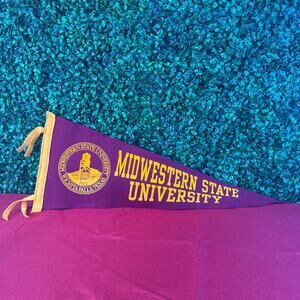 Midwestern State University Wichita Falls Texas Vintage Felt Pennant Mancave